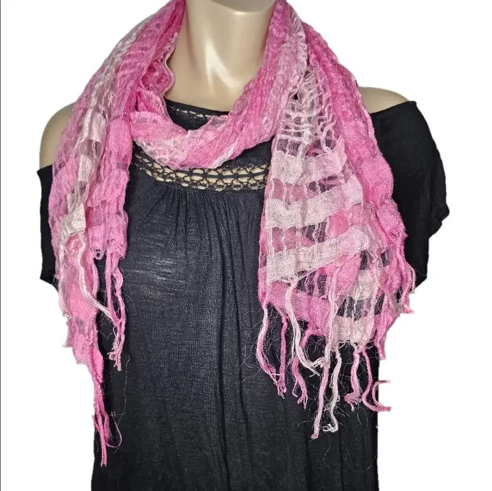 Handwoven Bohemian-Style Scarf Open Weave Design